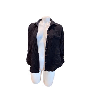 Women's Unbranded Button-Down Shirt Size L Black